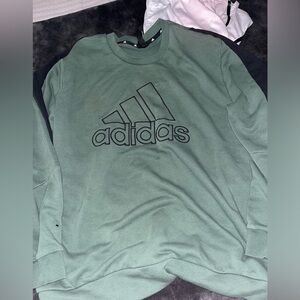 Adidas green crew neck size L